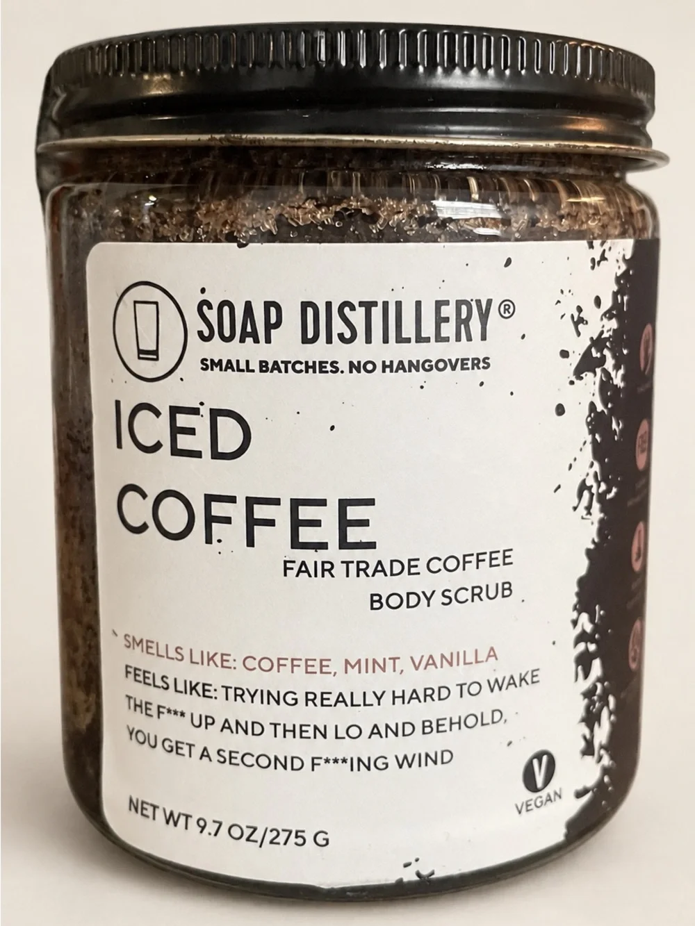 New Soap Distillery Iced Coffee *Fair Trade* Body Scrub Discontinued Jar 275g